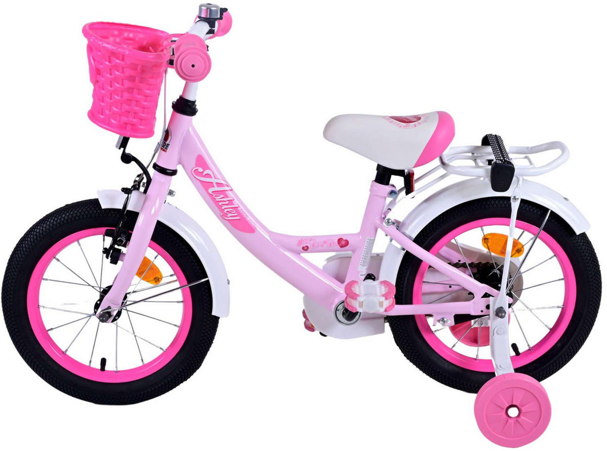 KINDERFAHRRAD Ashley - Mädchen - 14 Zoll - Rücktritt + Handbremse - Rosa - Hellrosa, Metall (46cm) - TPFSports