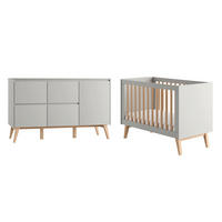 POKOJ PRO MIMINKO 2DÍLNÝ Swing Šedá a dřevo - šedá, kompozitní dřevo (124/89/66cm) - Petits-meubles