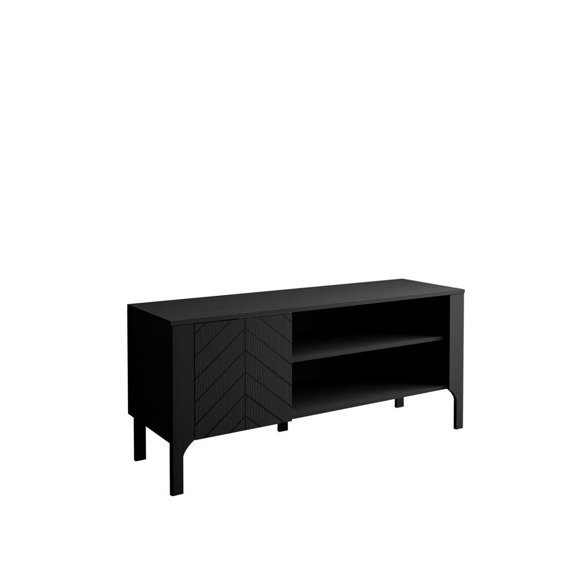 TV-SCHRANK LUMI 135 cm, Schwarz - Schwarz, Holzwerkstoff (135/57/41cm) - Lookway