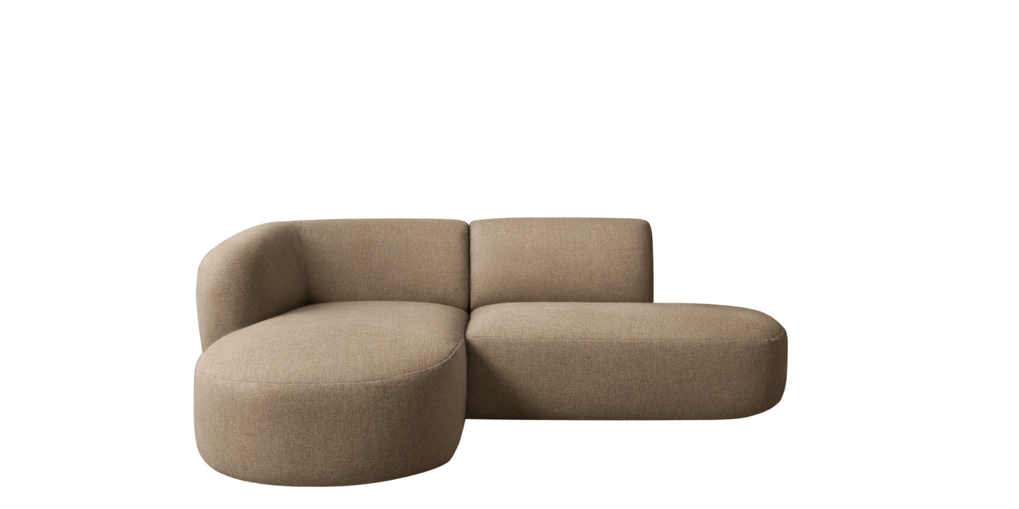 ECKSOFA L-Form Luna, stoff Lins, Cappuccino, Links - Cappuccino, Holz (242/188cm) - Kaiser Möbel