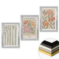 WANDBILDER 3er Set - 20x30 cm Silberner Rahmen - Botanische Motive, Pariser Minimalismus - Silberfarben, Kunststoff (20/30cm) - ArtPrintCave