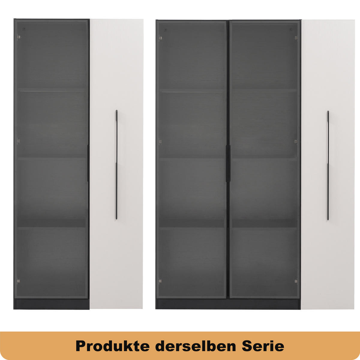 VITRINE 70×40×160 cm aus MDF mit LED Vitrine und seitlichem Auszug in Schwarz Weiß - Schwarz, Holzwerkstoff (70/160/40cm) - Luhomfu