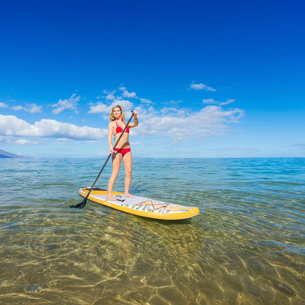 Thumbnail - Zray Stand-Up-Paddle-Board, Gelb, Kunststoff, Grafikmuster, Bootsförmig, 81x13x335 cm, unisex, Freizeit, Pools und Wasse...