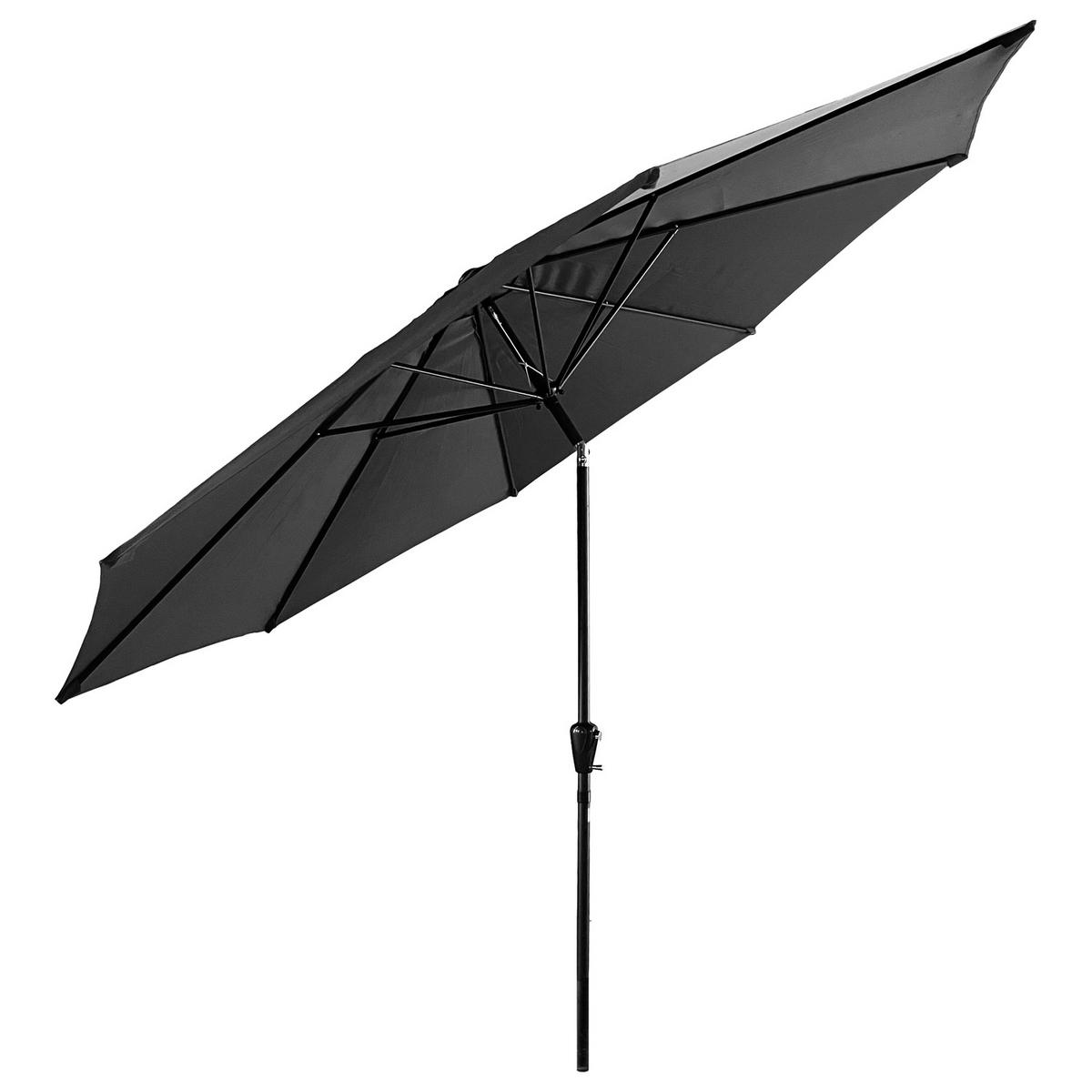 SONNENSCHIRM Hapuna Grau Ø 3,30 m - Grau, Textil (330/330cm) - Happy Garden