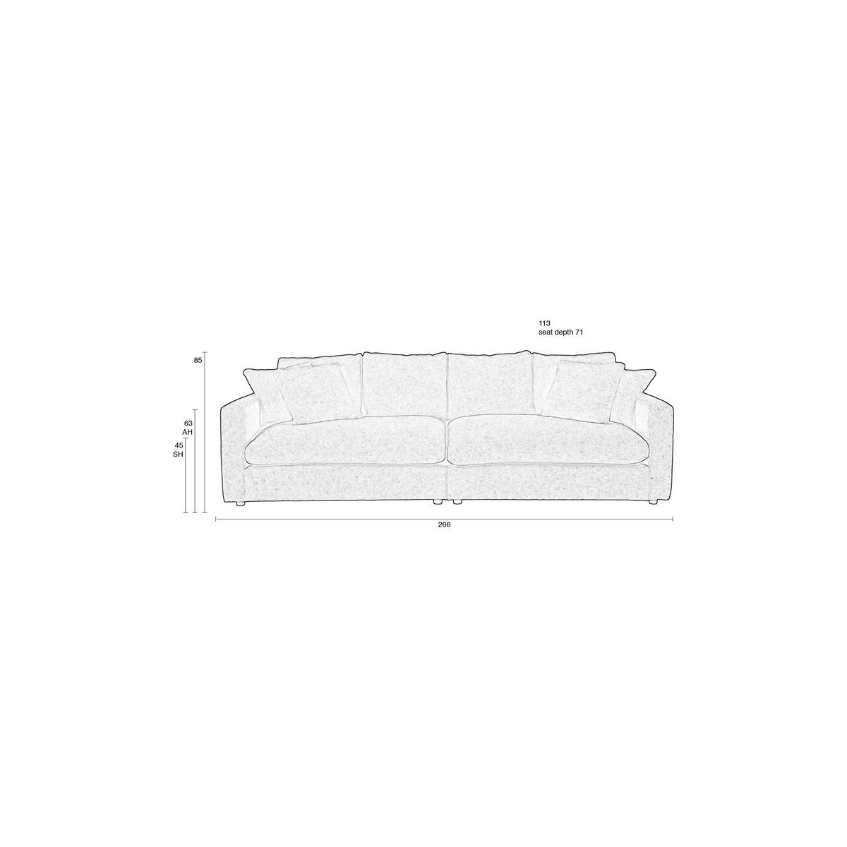 SOFA 3-SITZER Sense Beige - Beige, Textil (266/85/113cm) - Zuiver