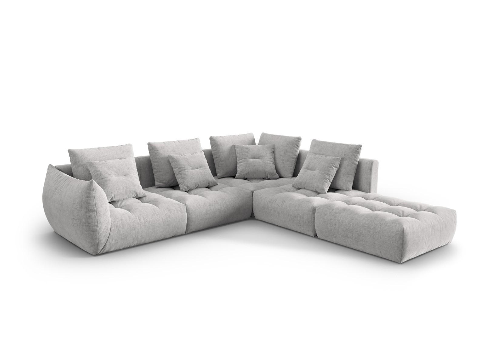 ECKSOFA modular rechts Bloom aus strukturiertem Stoff silber 4 Sitzplätze - Silberfarben, Textil (310/316cm) - Micadoni