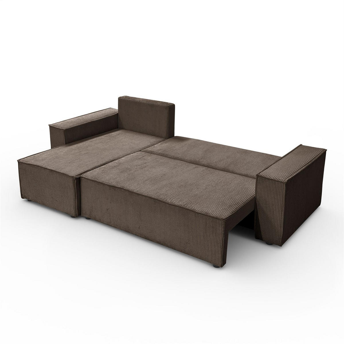 GEPOLSTERTES Ecksofa CARLOS L, Poso 06 - Braun, Textil (247/143cm) - Lookway