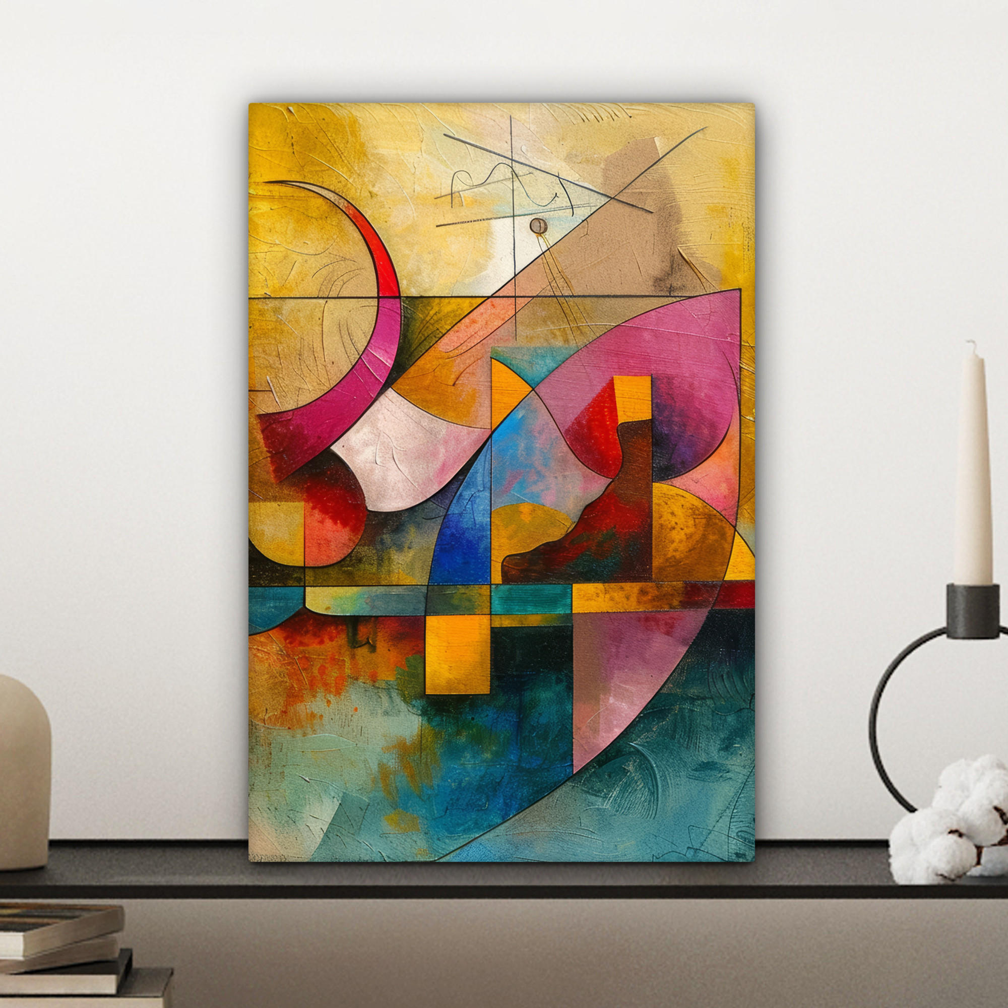 LEINWANDBILD Kunst - Abstrakt - Modern 20x30 cm - Gelb, Textil (20/30cm) - MuchoWow