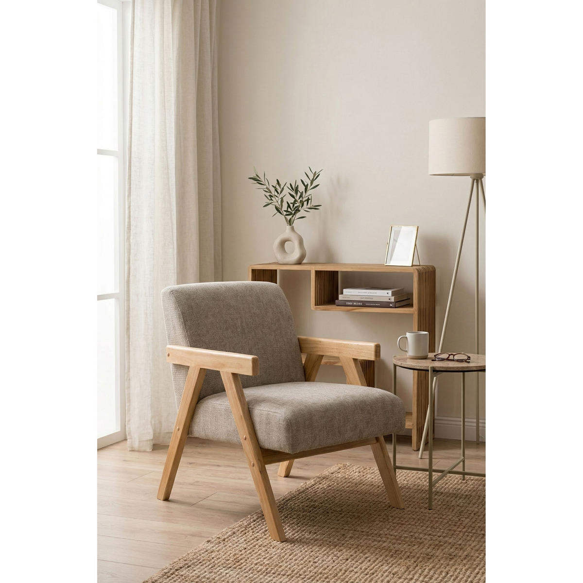 SESSEL Panadero Natural/ Beige - Beige, Textil (61/73/71.5cm) - Housecraft Living