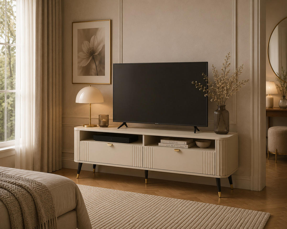 TV-SCHRANK, Kaschmir, 138,2 x 40 x 52,6 cm - Kaschmir, Holzwerkstoff (138.2/52.6/40cm) - 3XE LIVING