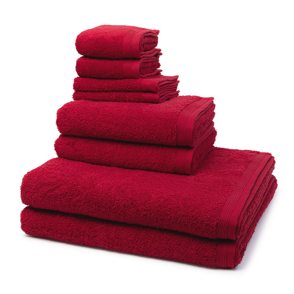FROTTIERSET Superwuschel 8-teilig - Rot, Textil (50/100cm) - MÖVE