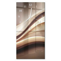 WANDUHR 30x60 cm - Horizont - Braun, Glas (30/60/0.4cm) - TULUP