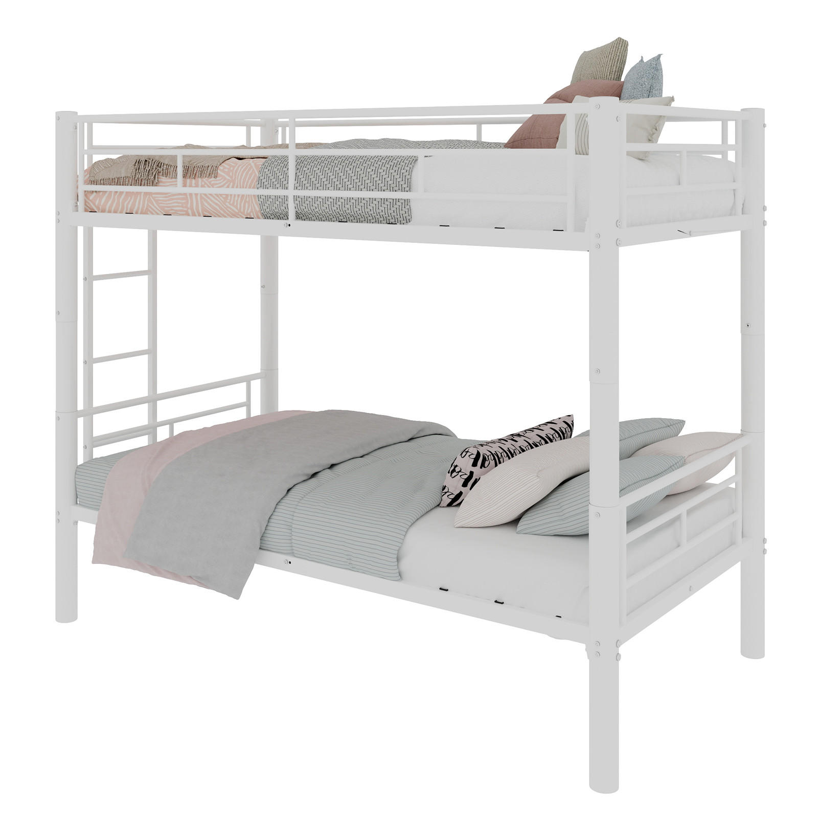 ETAGENBETT teilbar 196,6 x 97,8 x 156,5 cm Metall White 2 Betten - Weiß, Metall (100/200cm) - Meubliv