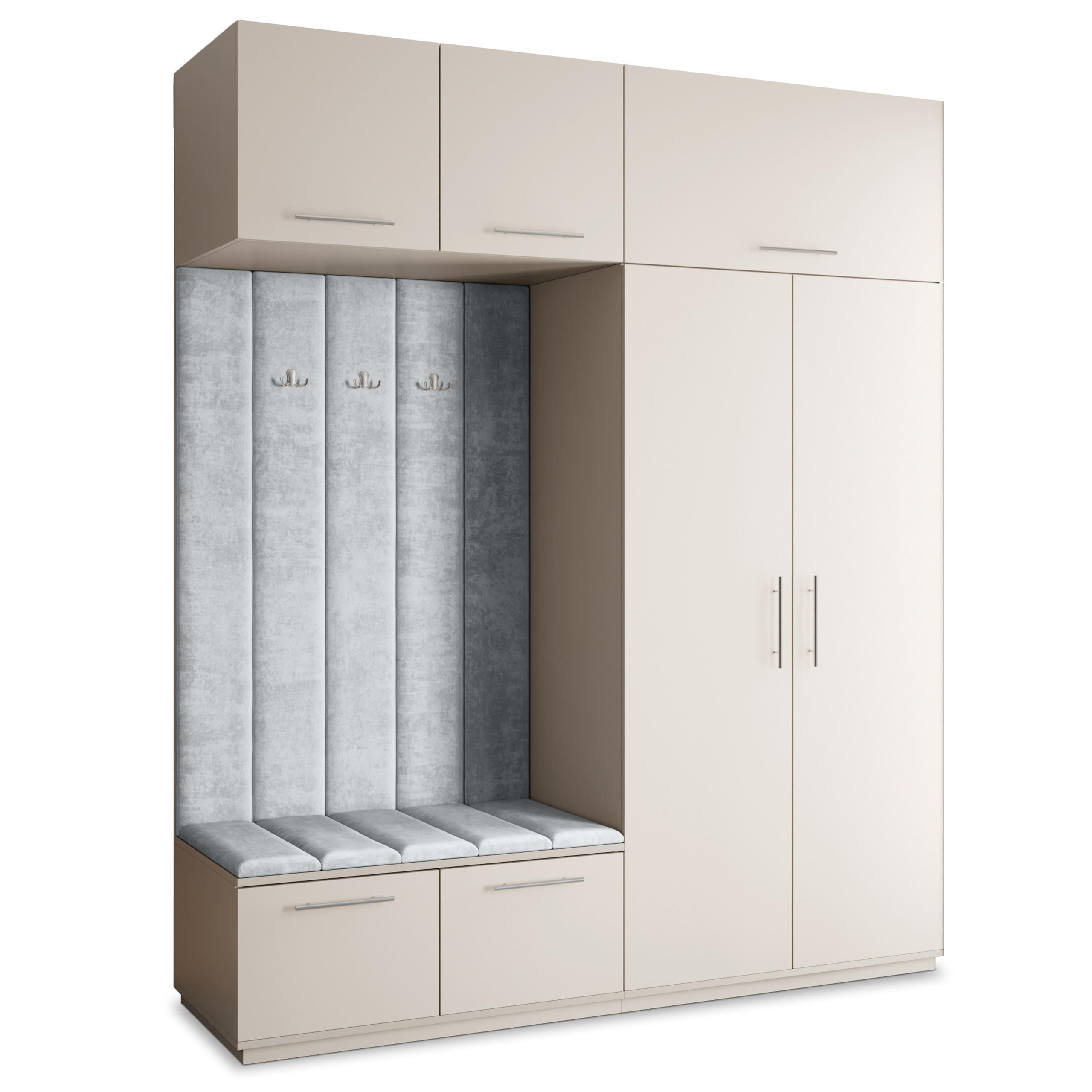 Masseno Garderobenschrank Kaschmir, Hellgrau 200x240x60 cm