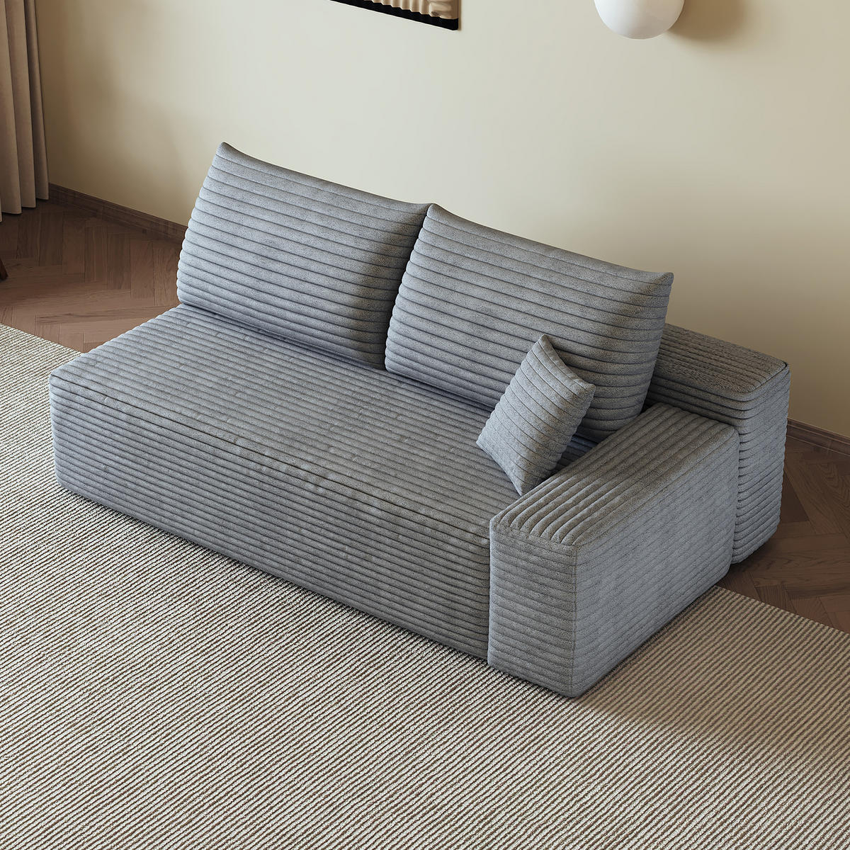 SOFAELEMENT DE-34752 rechte mit Cordbezug Grau - Grau, Textil (95/83/175cm) - ComfortXL