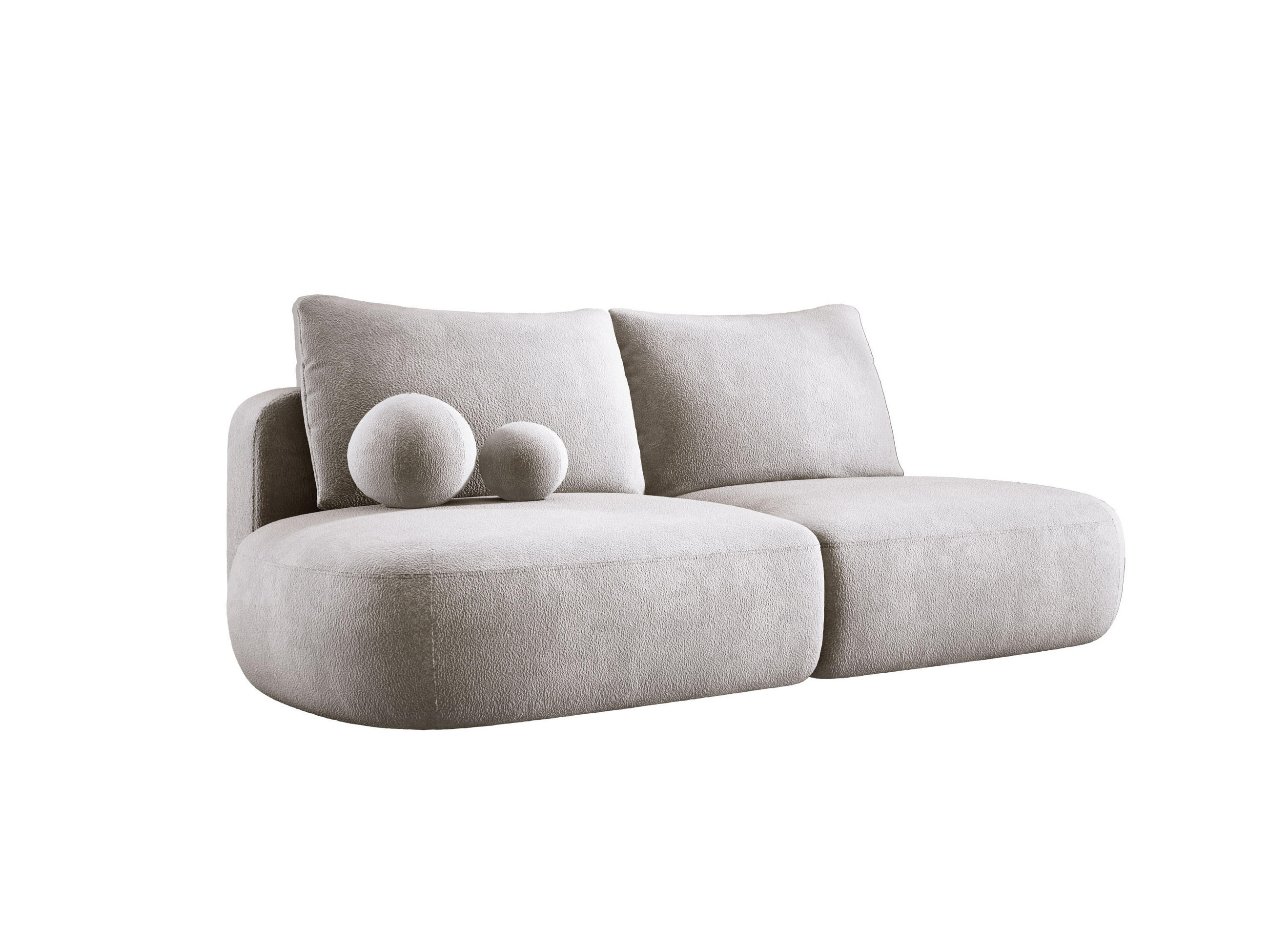 SCHLAFSOFA Moderne BABU mit Schlaffunktion – 3-Sitzer Sofa mit Bettkasten, DL-Automat, 2 Rückenkissen, 2 Zierkissen, 240x90x90 cm, Hellgrau - Greige, Holz/Textil (240/90/90cm) - DomoHome