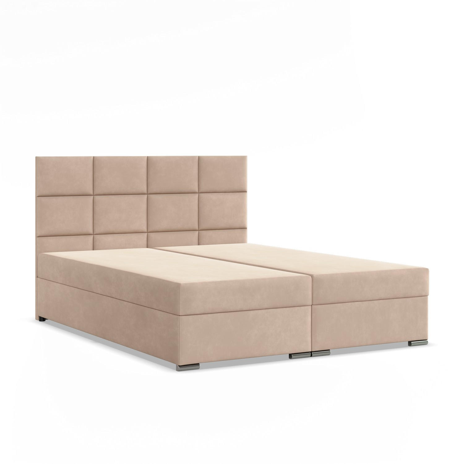 BOXBETT MIT KOPFTEIL 140x200 CALVI, Beige - Creme, Textil (140/200cm) - Mebligo