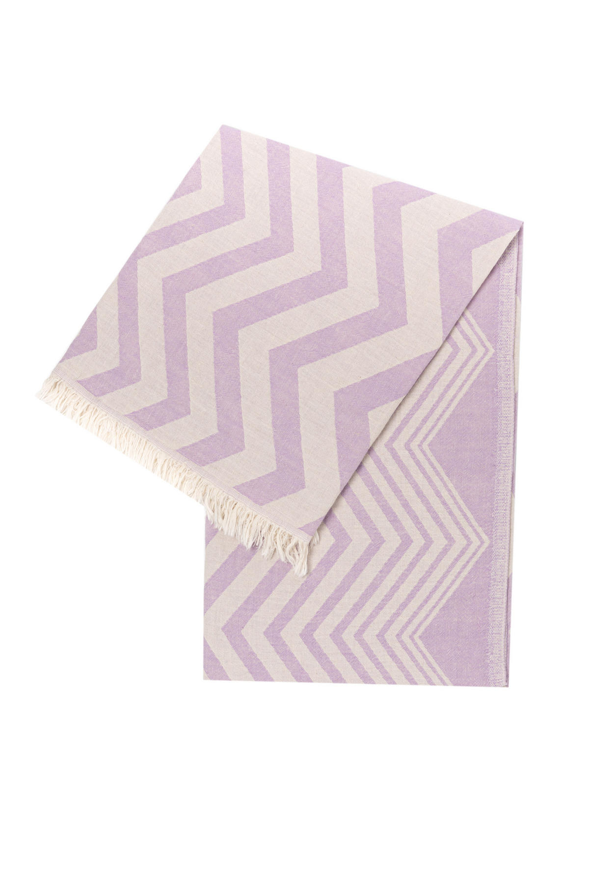 HAMAMTUCH Saunatuch Lila Zickzack für Babys geeignet 100%Baumwolle - Lila, Textil (100/180cm) - Villa Möbel