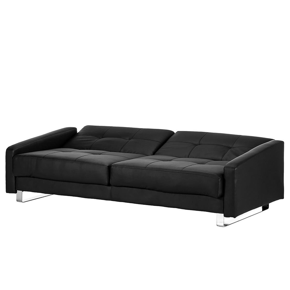 SCHLAFSOFA - Kunstleder Schwarz - Schwarz, Kunststoff (216/76/99cm) - home24
