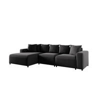 ECKSOFA Megan In Salvador - Schwarz, Holzwerkstoff/Textil (331/165cm) - Fun Möbel