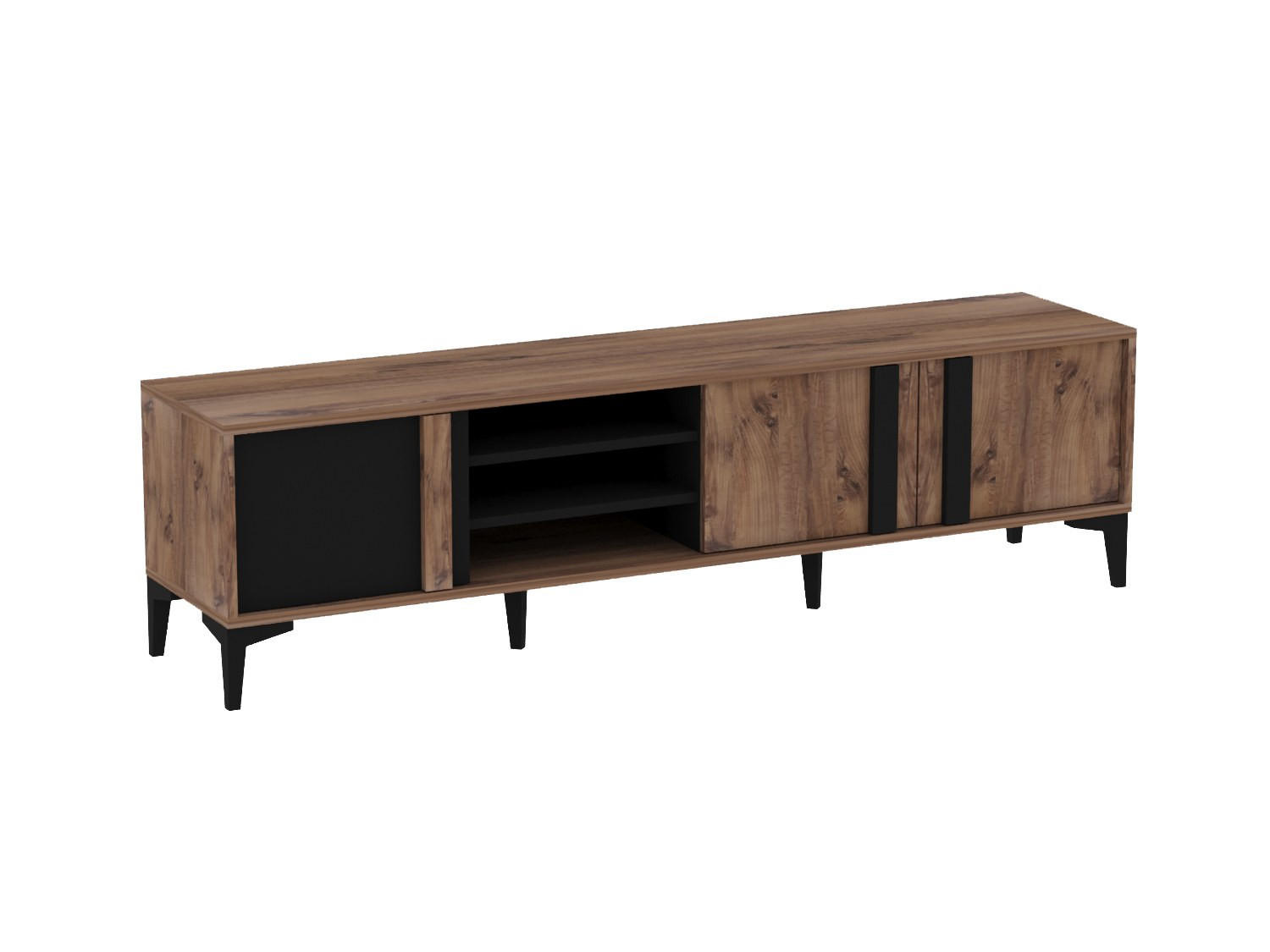 TV-MÖBEL Mengu Kiefer Atlantik-Anthrazit - Anthrazit/Kieferfarben, Holz (180/50/40cm) - Habitat Garten