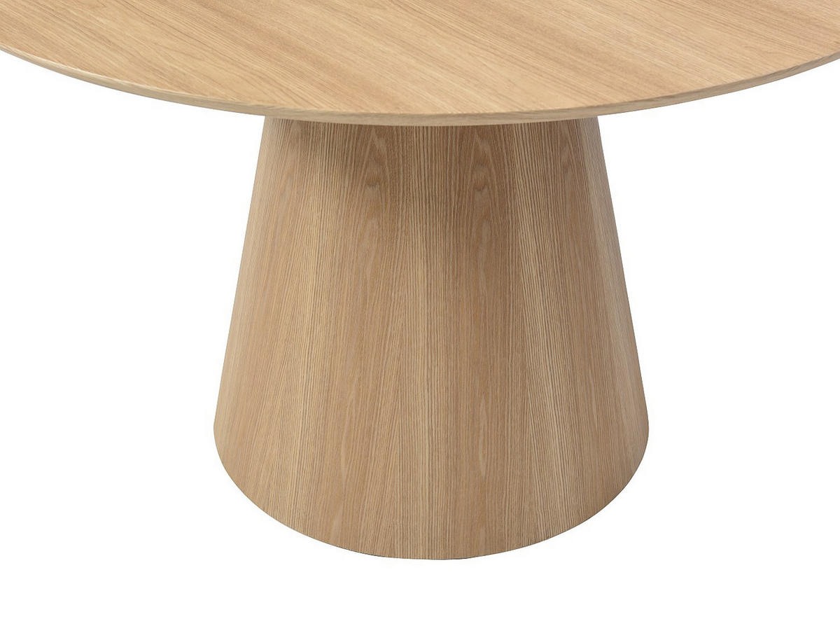 ESSTISCH rund - 4 Personen - Eichenfurnier - Holzfarben hell - ANTALIZA - Hellbraun, Holz (120/120/75.5cm) - Vente-Unique