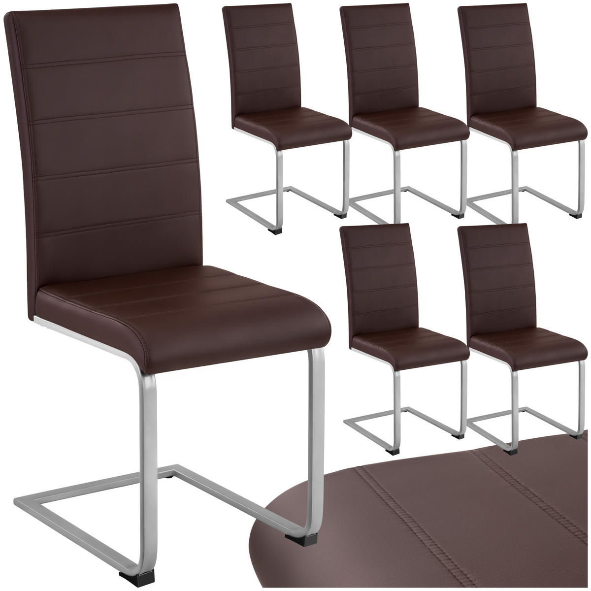 SCHWINGSTUHL 6er Set Bettina 41 x 52 x 99 cm braun - Braun, Textil (52/99/41cm) - tectake