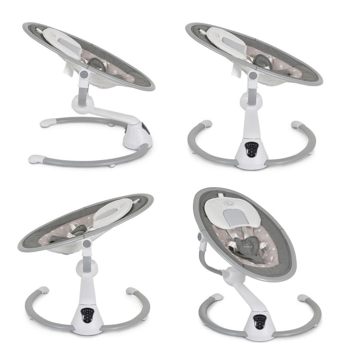 BABYWIPPE Swing Cloud elektrisch beige Sterne Musikfunktion, Timer, Fernbedienung, Schwingfunktion, Mobile - Beige, Metall - Cangaroo