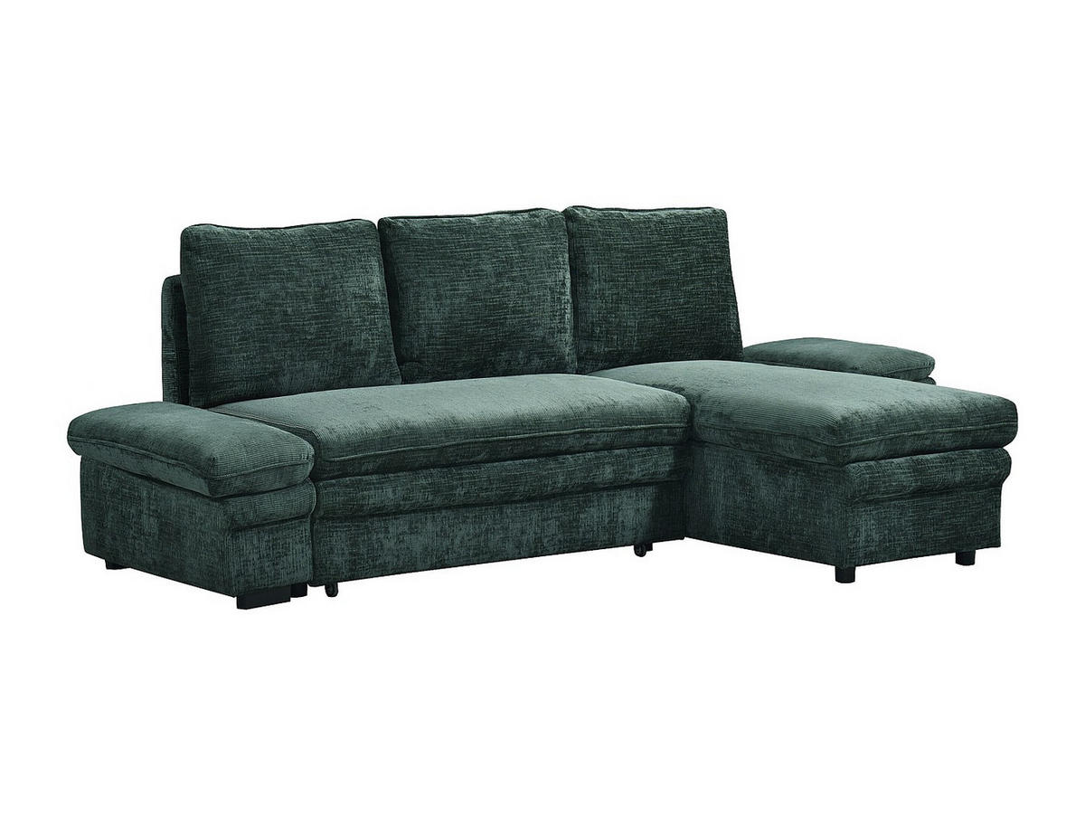 SCHLAFSOFA - 4 Personen - stoff - grün Siviara - Grün, Textil (258/85/146cm) - Vente-Unique
