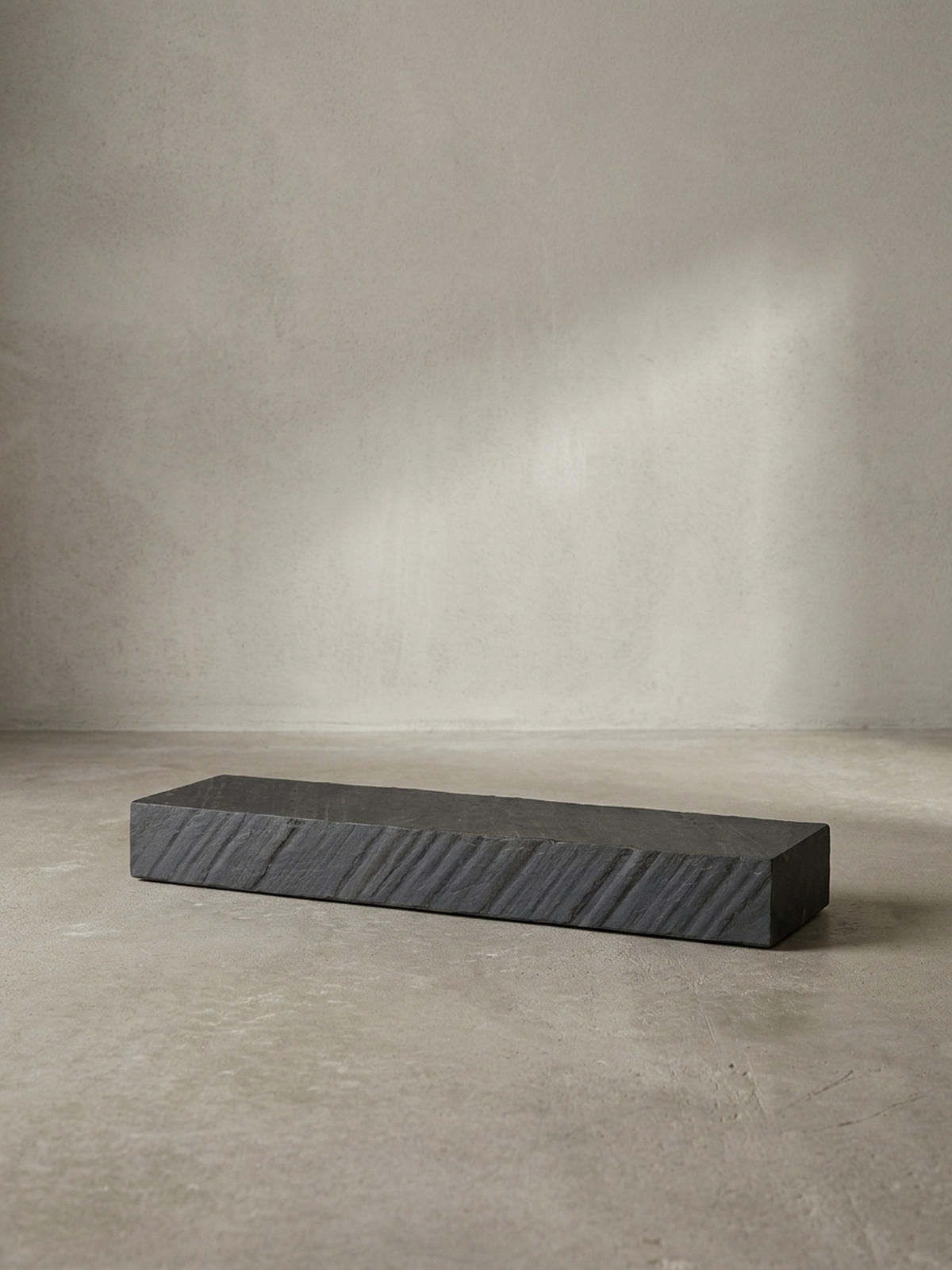 WANDREGAL Mango Massivholz Steinoptik Rechteckig Modern, Grau 90x20x10 cm - Grau, Holz (90/10/20cm) - KADIMA DESIGN