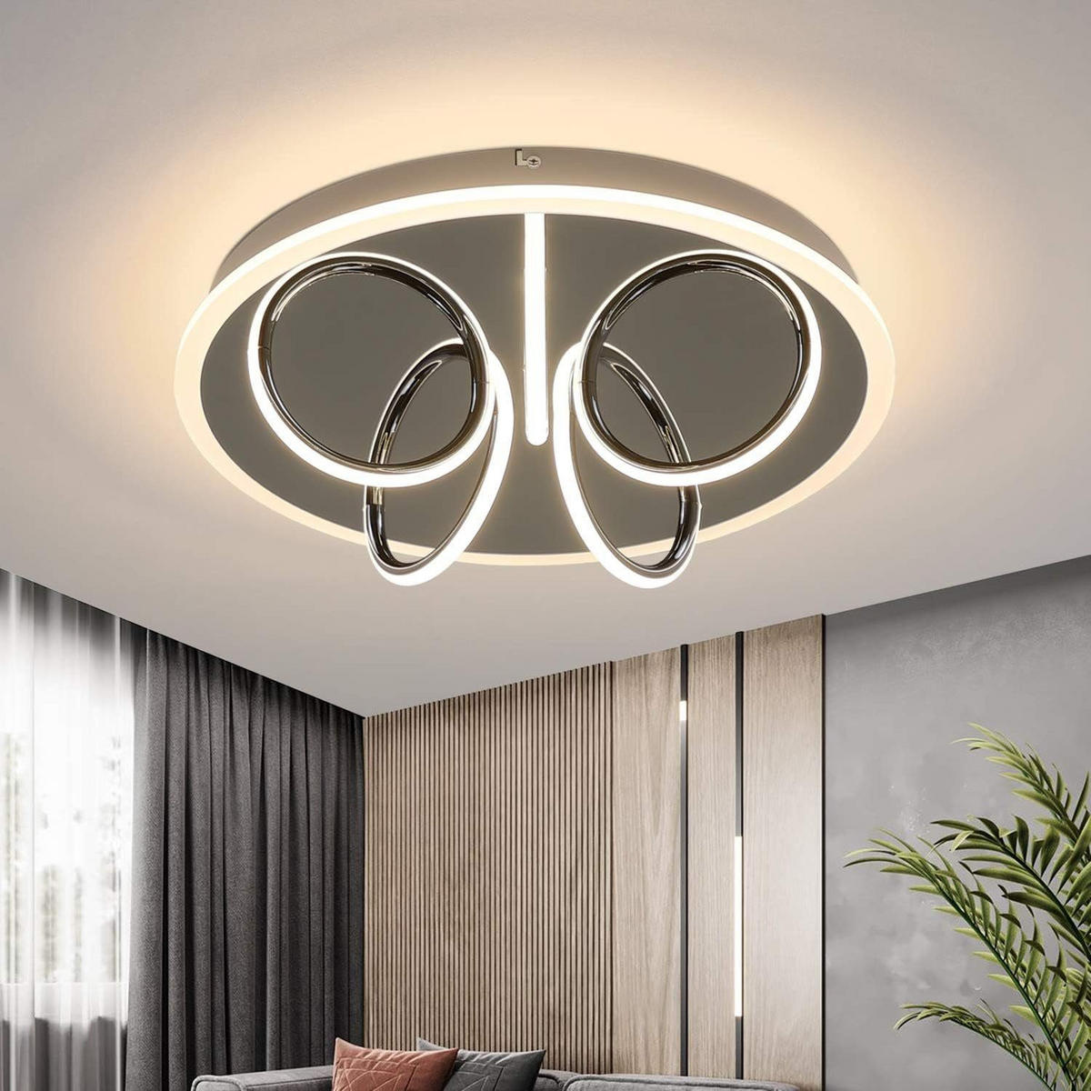 LED-DECKENLEUCHTE Ferdinand 43/43/13 cm - Silberfarben, Metall (43/43/13cm) - Nettlife