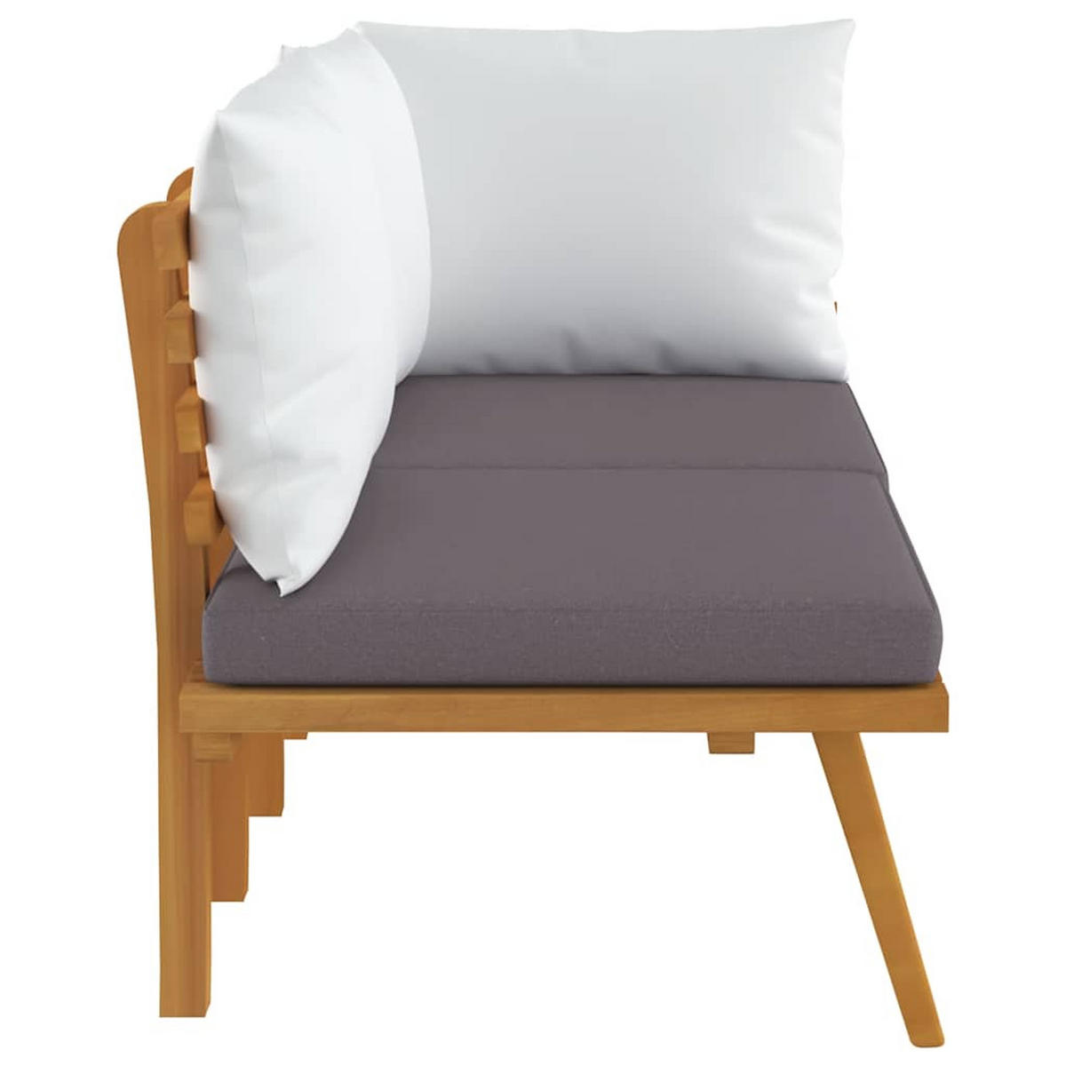 GARTEN-LOUNGE-SET 2Er Set Mit Kissen Massivholz Akazie - Dunkelgrau, Holz/Textil - vidaXL