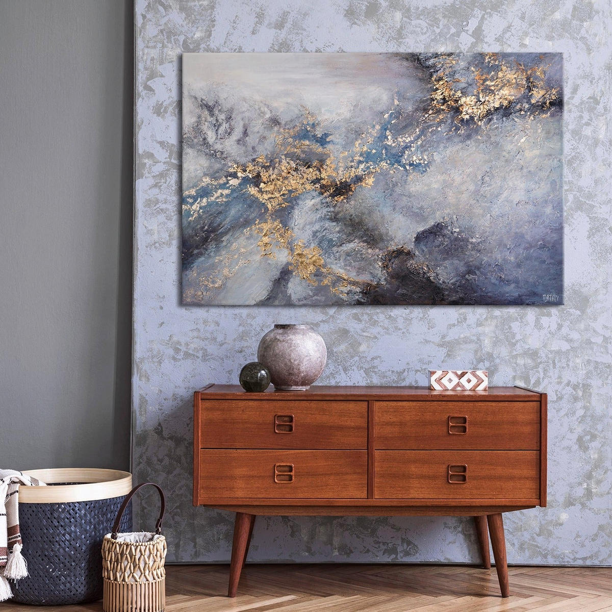 GEMÄLDE Renaissance auf Keilrahmen 120x80 cm - Goldfarben, Holz (120/80cm) - YS-art gallery