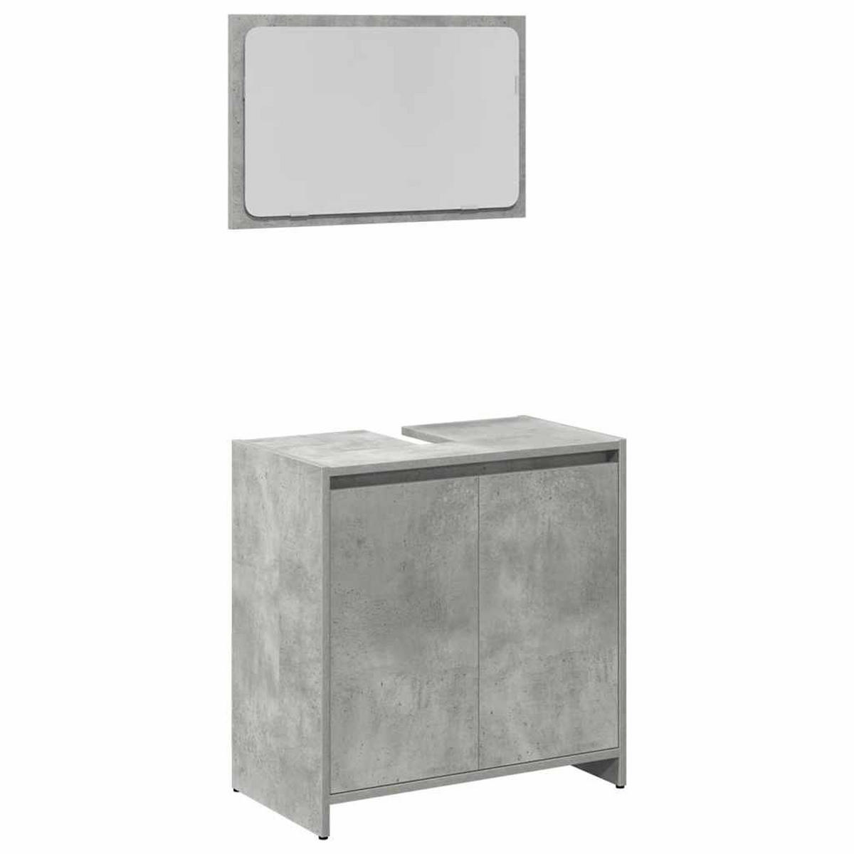BADMÖBEL-SET 4-TLG. Betongrau Holzwerkstoff - Grau, Holzwerkstoff (30/183.5/90cm) - vidaXL