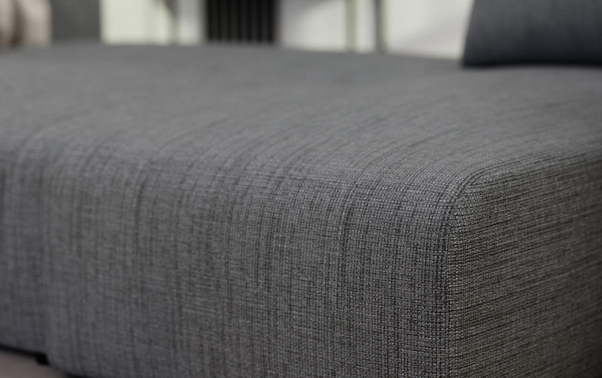 ECKSOFA Grau Webstoff mit Bettkasten - Grau, Textil (248/145cm) - Idohome