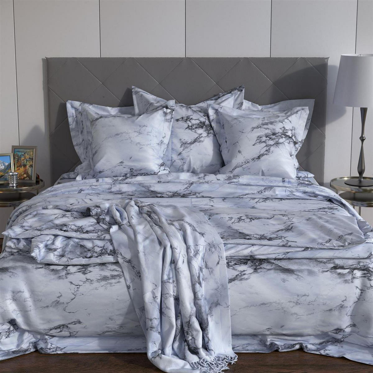 BETTWÄSCHE (Marmor) - Multicolor, Kunststoff (135/200cm) - Intirilife