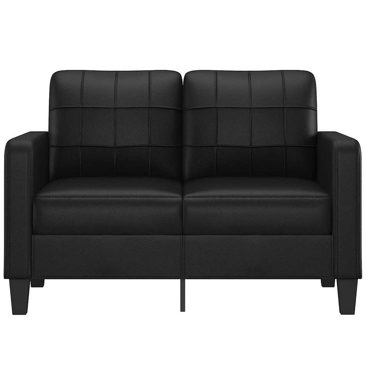 2-SITZER-SOFA Flöha - Schwarz, Leder (138/80/77cm) - Nettlife