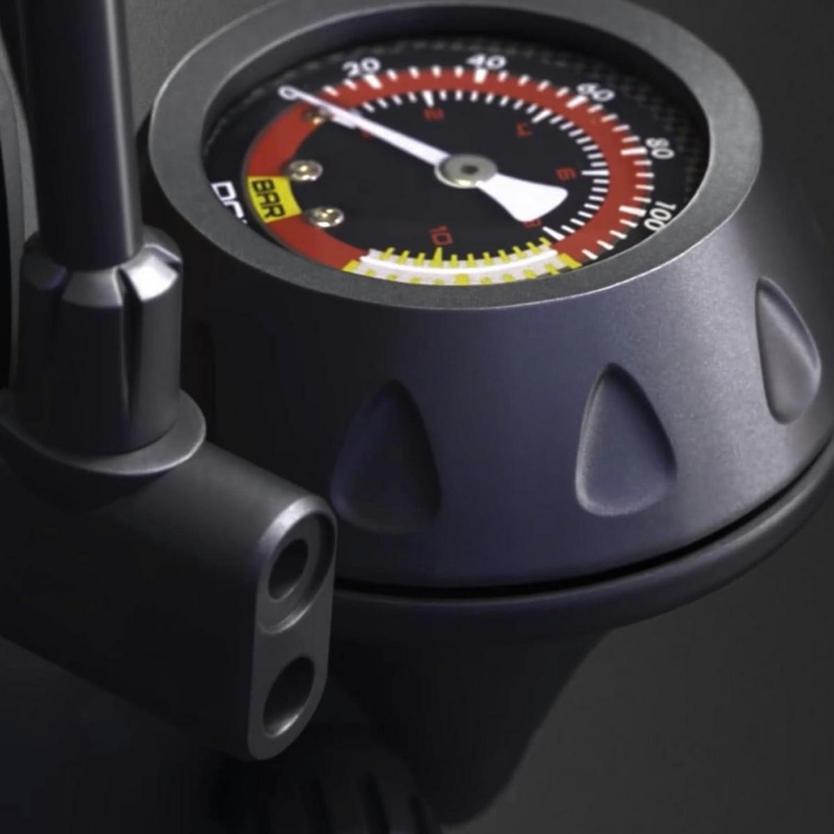 FAHRRADPUMPE mit Manometer Schwarz - Schwarz, Metall (23.5/12/45cm)