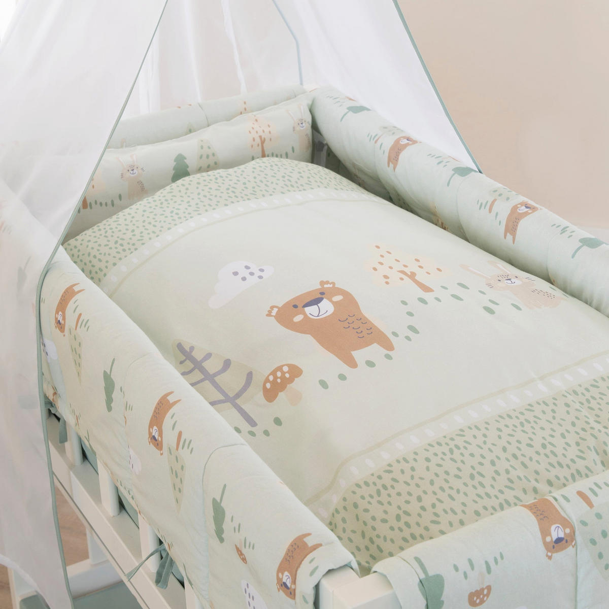 KINDERBETTWÄSCHE - Woodland Buddies - 80 x 80 cm - Grün, Textil (80/80cm) - Roba