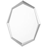 WANDSPIEGEL silber achteckig 91/66 cm Oeno - Silberfarben, Holzwerkstoff (66/91/7cm) - Beliani