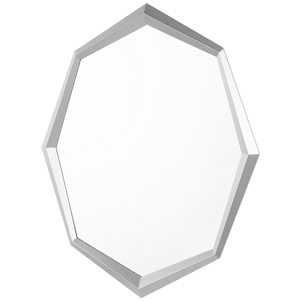 WANDSPIEGEL silber achteckig 91/66 cm Oeno - Silberfarben, Holzwerkstoff (66/91/7cm) - Beliani
