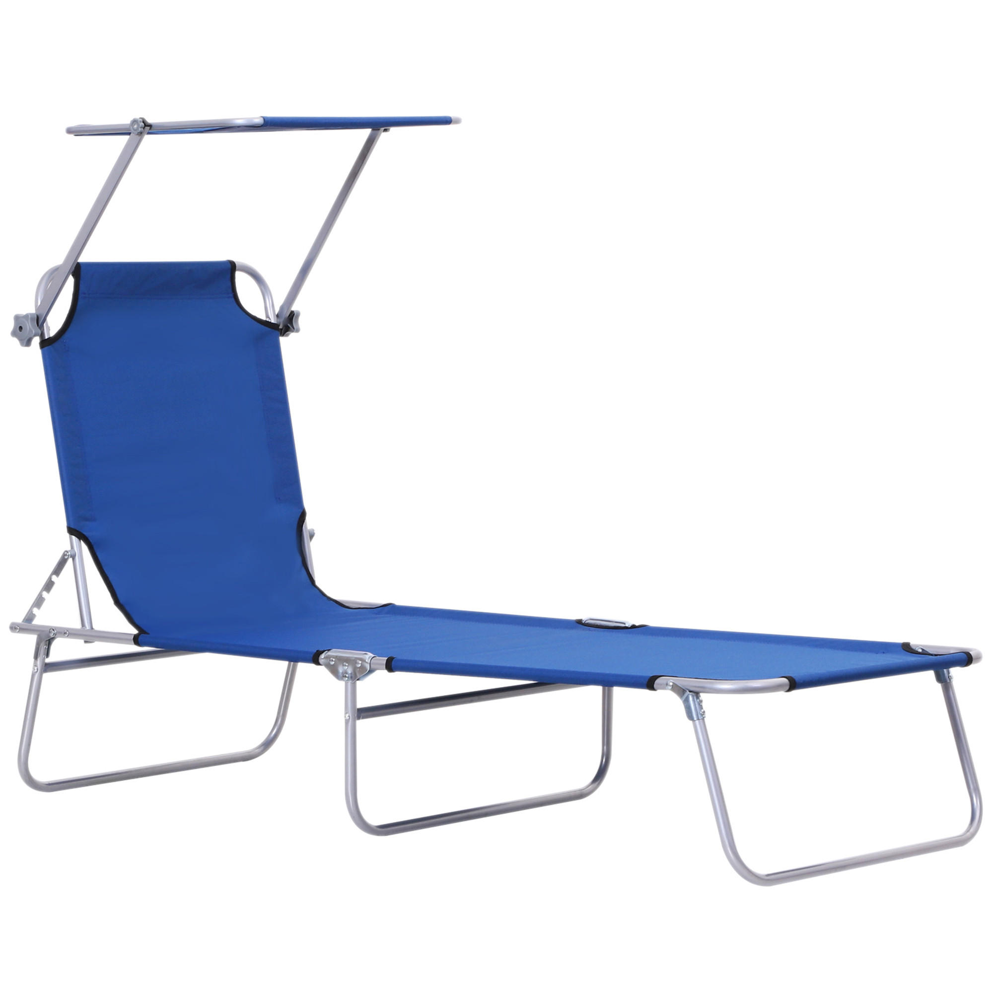 Outsunny Sonnenliege Blau 58x27x187 cm