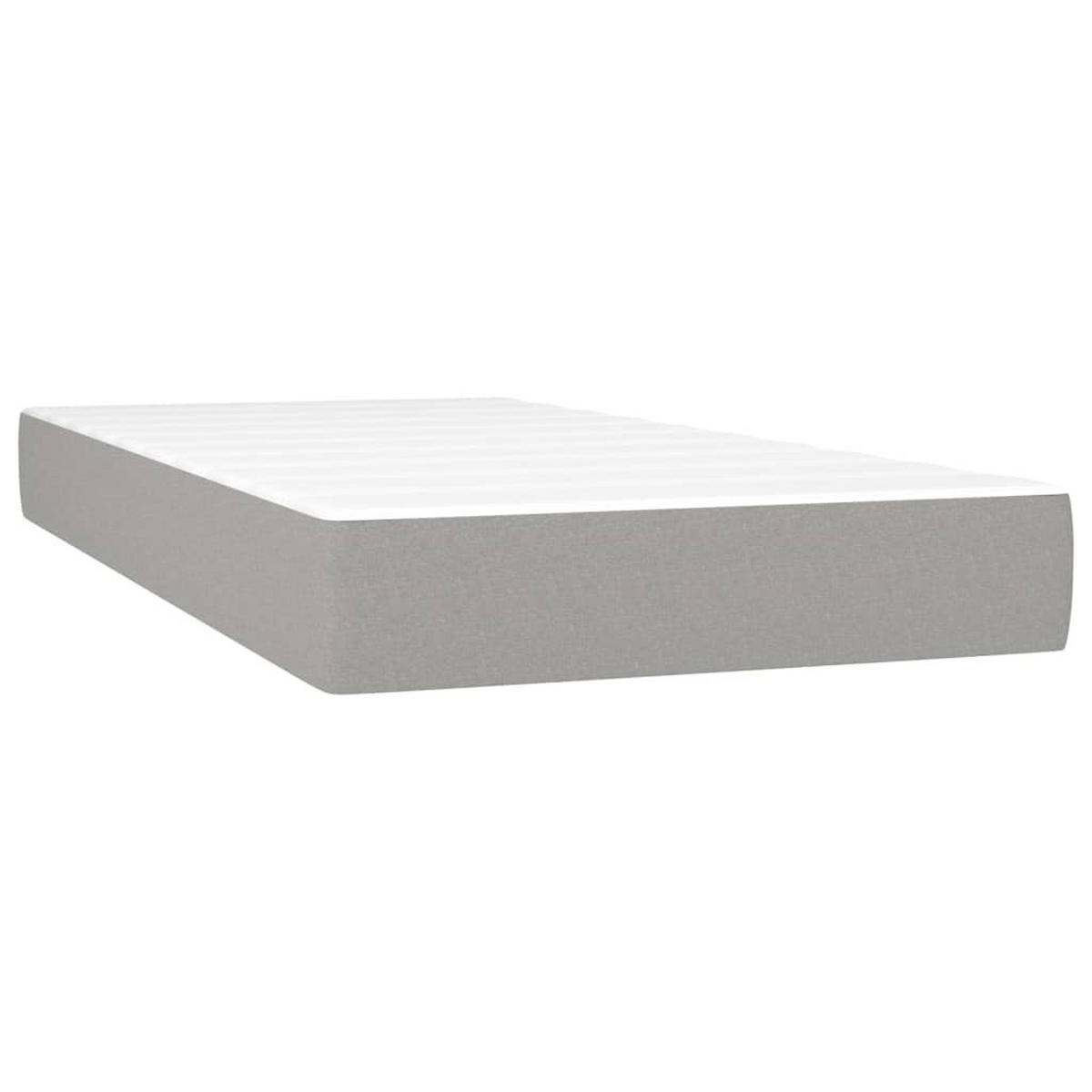 BOXSPRINGBETT Mit Matratze Hellgrau 90/200 Cm Stoff - Weiß, Textil (90/200cm) - vidaXL