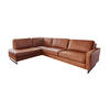 ECKSOFA VILNIUS Braun Kunstleder - Dunkelbraun/Schwarz, Textil (290/217cm) - KAWOLA