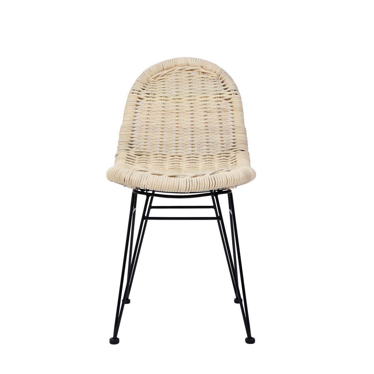 STUHL 2er-Set Rattan Braun - Beige, Holz (46/85/61cm) - Nordlys