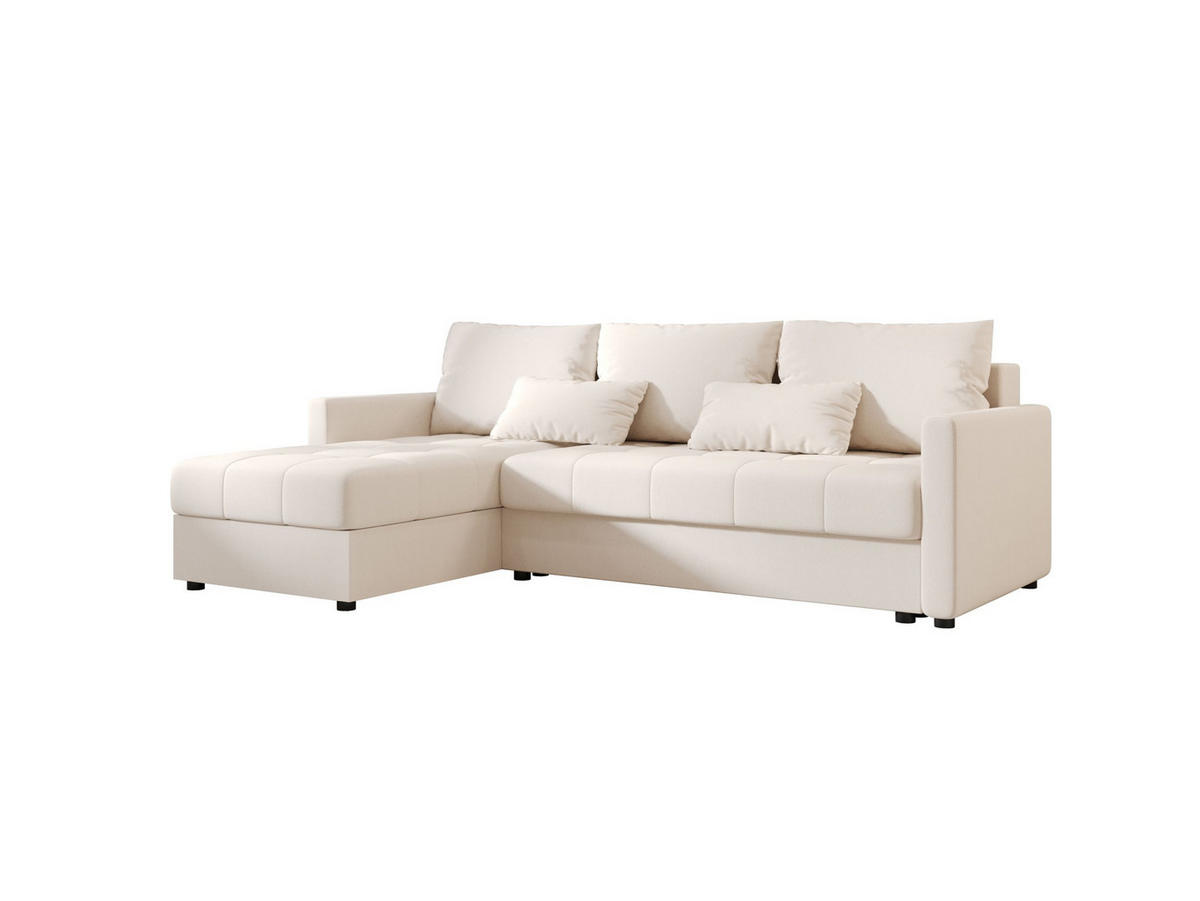 ECKSOFA MOS L BIS Cosmic 10 Links mit Schlaffunktion - Beige, Textil (220/143cm) - Bedante