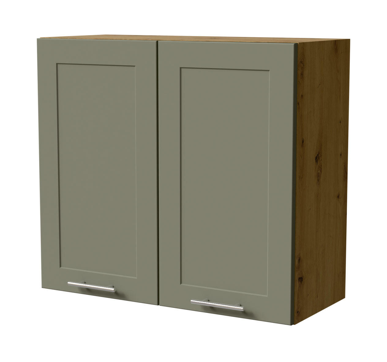 HÄNGESCHRANK Oslo W3/80 Eiche Artisan / Reed Green Matt 80 / 32,5 / 72cm - Eiche Artisan/Grün, Holz/Holzwerkstoff (80/72/32.5cm) - Feldmann-Wohnen