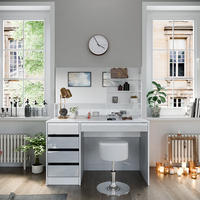 SCHMINKTISCH Sherry Weiß 120 cm mit Hocker - Weiß, Holzwerkstoff (120/145/55cm) - Vicco