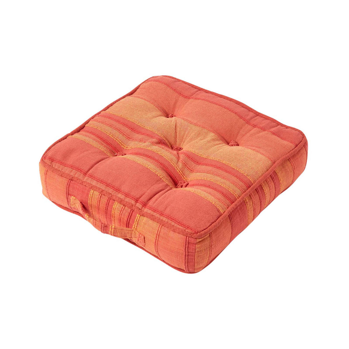 SITZKISSEN Morocco terracotta gestreift 40/40/8 cm - Terra cotta, Textil (40/40/8cm) - Homescapes