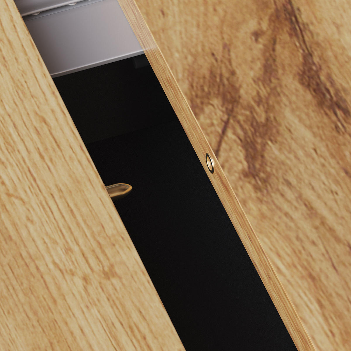 ESSTISCH 110-140/75/80 cm Schwarz/Natur aus MDF mit Stauraum - Schwarz, Holzwerkstoff (110/80/75cm) - OKMYHOME
